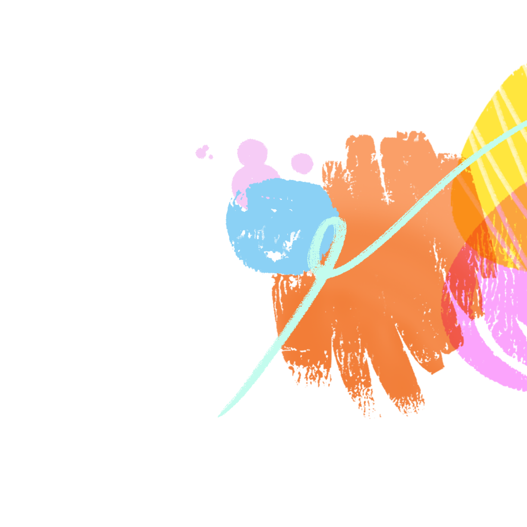 Abstract illustration with colorful brushstrokes used as decorative graphic